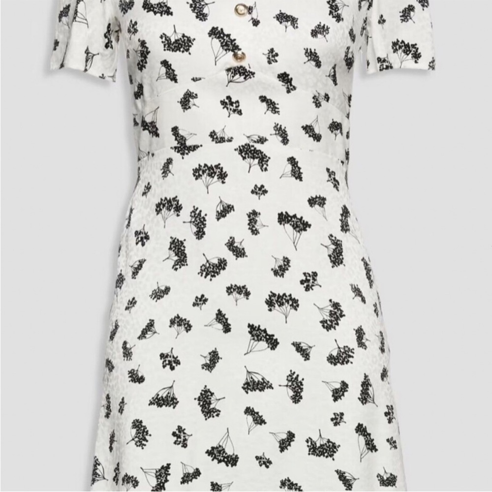 Maje Roseline Coquette Parisian Floral Smocked Back Square Neck Mini Dress Sz XS - Picture 10 of 13